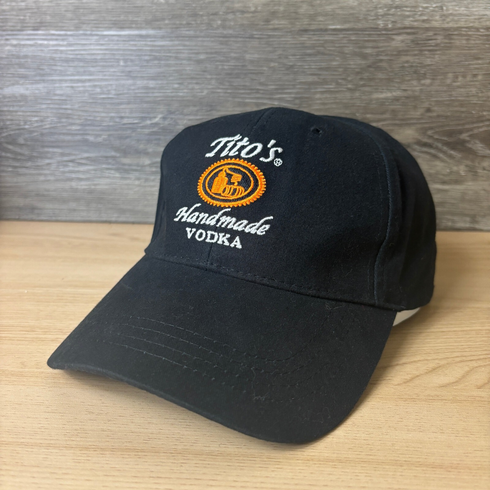 Titos Hat Cap Strap Back Black Orange Vodka One Size Adjustable Mens